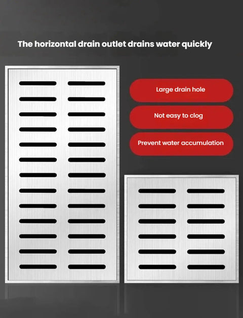 Heavy Duty Stainless Steel Gully Grid Drain Grate Catch Basin Cover With Smart Debris Mesh Filter For Zero Clog Hassle Indoors Or Outdoors Pro Grade Solid Build Drain Saver 23.6 Inch, showcasing large drain holes for quick water drainage.