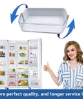 Right Side Refrigerator Door Shelf Basket Bin Replacement For RF260 RF261 RF263 Beaesr with 6 Magnets, fridge and woman smiling