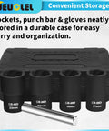 Twist Lug Nut Socket Set One Half Inch Drive Damaged Nut Lock Remover And Extractor Kit with case and 17mm 19mm 21mm sockets.