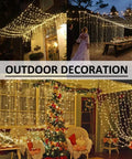 Outdoor LED Curtain Lights 30 Ft by 10 Ft With 720 LEDs, Plug In Hanging String Lights for weddings and home décor