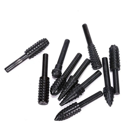 10 Pack Woodworking Twist Drill Bits Set with 6.3mm Shank, Durable 1045 Steel Black Oxide, 58mm Total Length
