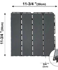 Interlocking 12x12 Outdoor Deck Tiles Grey, 9 Sq Ft Pack Of 9, Waterproof All Weather Patio Flooring, 11.75x11.75 inch size