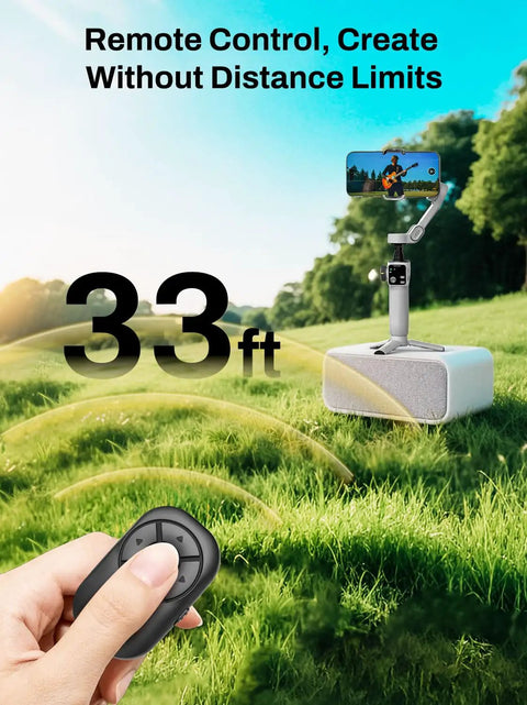 3 Axis Smartphone Gimbal Stabilizer For iPhone And Android With Bluetooth Remote Control Built In 7.8 Inch Extendable Rod Face Tracking