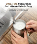 Top Shelf One Touch Espresso Machine With Smooth Milk Frother And Instant Cold Brew Maker creating microfoam for lattes.