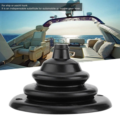 Marine Motor Well Boot 2.76 Inch Rigging Cable Boot for Boats and Yachts steering shift hole cover on a luxury yacht deck.