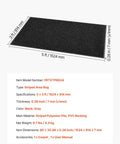 Workhorse Front Door Mat 5 by 3 Feet Indoor Outdoor With PVC Backing Striped Industrial Carpet Washable Entry Rug for Hallways Balconies and Garages Grey, dimensions and color shown