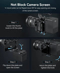 Steps to fold Foldable V Mount Battery Plate With Tool Free Quick Install Arca Compatible Baseplate For Mirrorless And DSLR Cameras