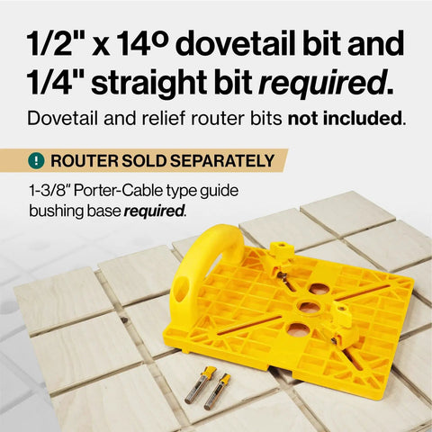 MatchFit Grid Router Guide For Dovetail Tracks, Quick Setup, Self Indexing Grid, 4 Inch Spacing, Pro Grade Woodworking Jig For Custom Benches, Sleds And Panels with 1/2" dovetail bit