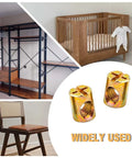Premium Heavy Duty M6 Slotted Barrel Nuts 10x13mm Gold Cross Dowel Furniture Fasteners Replacement For Beds Cribs Chairs in a stylish room.