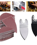 51Pcs 50mm Triangular Finger Oscillating Sanding Pads Kit with finger sand disc and triangular pads.