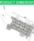 Samsung Dryer Heating Element Replacement Kit with dimensions, upgraded stainless build for longer life and efficient drying.