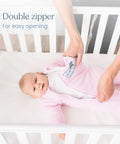 Cozy Cotton Baby Swaddle Transition Sack With Double Zipper For Easy Diaper Changes Safe Back Sleep 3 To 6 Months Sage Green Large 18