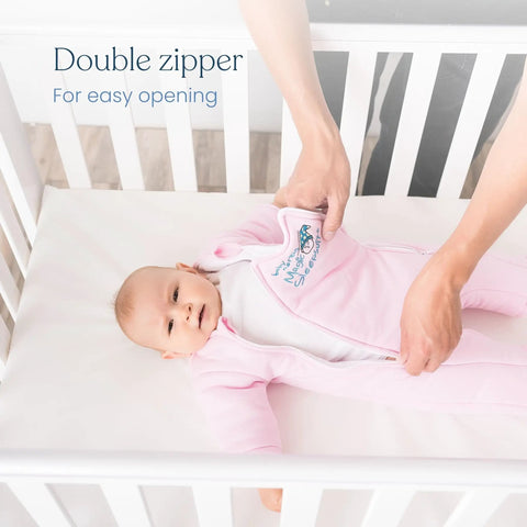 Cozy Cotton Baby Swaddle Transition Sack With Double Zipper For Easy Diaper Changes Safe Back Sleep 3 To 6 Months Sage Green Large 18