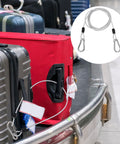 Heavy Duty PVC Coated Security Steel Cable With Snap Hooks 4.9 Ft Double Loop Wire Rope Lock securing luggage on conveyor