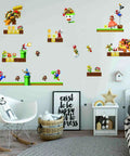 3D Video Game Wall Decals Build Scene Peel And Stick Wall Stickers For Kids Rooms featuring characters on nursery wall