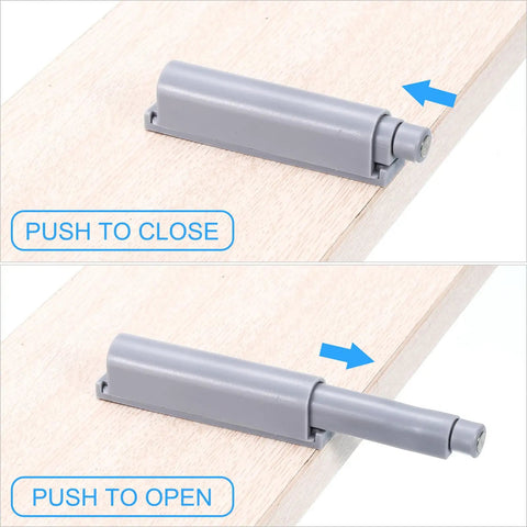 Push To Open Magnetic Door Latches 4 Pack For Hidden Doors Cabinets RV Drawers And Kitchen Cupboards Gray Finish heavy-duty latch kit