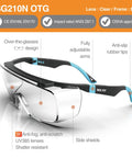 OTG Safety Glasses All Day Comfort For Over Prescription Glasses With Anti Fog And Scratch Resistant Lenses Z87.1 Certified