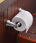Banbury Pivoting Toilet Paper Holder In Brushed Nickel, Zinc Construction With Spring Free Design, mounted on bathroom wall