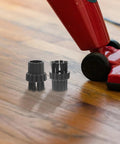 Real Deal Six Piece Nylon Steam Cleaner Brush Attachment Set With Quick Swap Design For Knocking Out Stubborn Grime And Ground In Dirt On Tile Around The Entire House, featuring two nylon brush heads for cleaning.