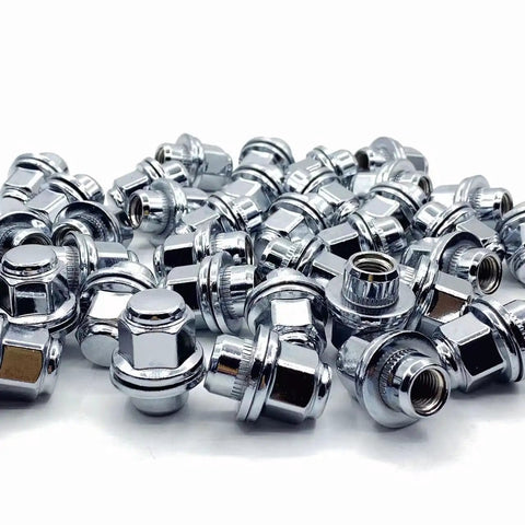 Top Notch M12x1.5 Chrome Lug Nuts With Matching Wheel Studs For Toyota Corolla Camry C-Hr Lexus And Scion, Killer Mag Seat Washer Style Steel Kit That Stays Rust Free And Looks Fresh. chrome lug nuts and wheel studs, mag seat washer style steel