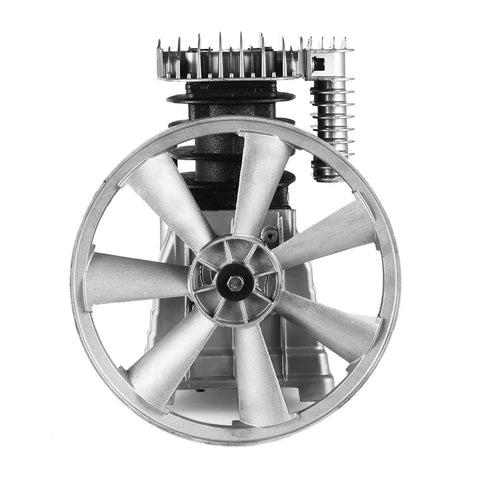 Heavy Duty 3HP Air Compressor Pump Featuring Twin Cylinder Aluminum Head with fan and piston design for efficiency.