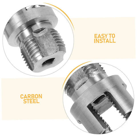 Essential 2Pc Internal And External Pipe Threader Tool Kit For Pvc Plastic Pipes showing carbon steel dual thread cutter heads.