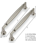 10 Pack 6 Inch Brushed Satin Nickel Cabinet Pulls Durable Solid Zinc Alloy Round Cabinet Hardware