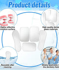 Five Piece Occlusal Photography Mouth Mirror Set With Rhodium Coated Intraoral Mirrors For Dentistry Pro Grade High Reflectivity Glass Reflector Kit For Easy Oral Inspection And Sharp Dental Imaging Intraoral Photography, 5-piece dental glass mirrors