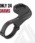 Carbon Finish Garmin Bike Mount For Edge 530 And 830 And Other Models, side view, 24 grams, real carbon look, sturdy polymer