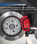 Close-up of a wheel with brake caliper showing installation purpose for Boost Your Build With These Tough 8mm Universal Wheel Spacers Pair Crafted From Heat Treated Aluminum Alloy For Easy Slip On Fitment Across 4 Lug And 5 Lug Rims Covering Pcd 100 Through 120 Mm Patterns Like 4X100 4X1143 5X105 5X108 5X112.