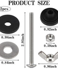Premium Stainless Steel Toilet Seat Screws And Heavy Duty Bolts With Waterproof Rubber Gaskets For Universal Easy Install No Sweat Hardware Kits Built Tough To Fix Bathroom Leaks Fast - includes two bolts and washers.