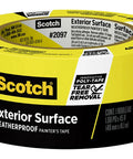 Exterior Painter's Tape 1.88 Inch By 45 Yard Weatherproof Masking Tape roll on white background.