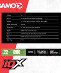 Swarm Whisper 22 Caliber Air Rifle With 10 Shot Repeater And IGT Gas Piston features shown in product specifications table