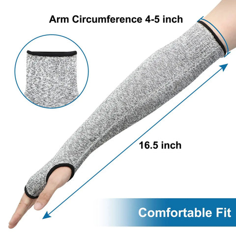Arm Protection Sleeves Level 5 Cut Two Pairs Heat Resistant Protectors For Thin Skin Bruising Men Women