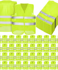 High Visibility Reflective Safety Vests 40 Pack Mesh Security Vests For Men And Women Neon Bulk Set For Work Cycling And Running With 360 Degree Visibility