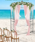 Heavy Duty Garden Pergola Trellis And Wedding Arbor Metal Gazebo Arch For Outdoor Climbing Plants decorated on a beach