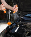 Rivet Nut Tool Kit 16 Inch With 13 Metric And SAE Mandrels, 186 Pcs Rivet Nuts in use on a car engine for de-riveting