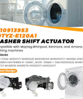 Upgraded 49tyz-e120a1 Washer Shift Actuator Replacement For Whirlpool Kenmore Washing Machines with compatible models listed
