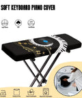 Music Note Design Keyboard Dust Cover For 61 To 76 Key Pianos Soft Cloth Full Coverage Keyboard Protector on stand