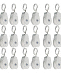 20 Piece Small Single Pulley Block Kit With Wheel Bearing Inside Cable Rollers For Hanging Rope And Greenhouse Ventilation System All In One Heavy Duty Cable Pulley Block For Agriculture, 20 silver pulley blocks