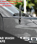Flag Themed Car Truck Antenna With Valve Stem Caps Universal Mast Fits GM Chevy Silverado Ford F Series Denali Black Tough Weatherproof Easy Install For Off Road And Daily Driving, rain on antenna.