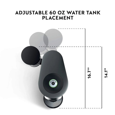 Top view of One Touch Single Serve Coffee And Espresso Maker With 25 Second Heat Up Auto Shut Off And Energy Saver Mode Nespresso Vertuo Plus Style showing adjustable water tank
