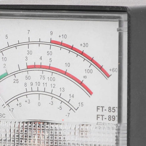 Close-up of dial on All In One SWR Power Meter For Your CB Rig Antennas With Standing Wave Readout, Easy Car Install.