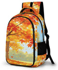 Fall Drifting Maple Leaf Print Backpack For Unisex Use Large Capacity Daypack Made From Durable Polyester Breathable Easy Clean Fabric With Smooth Zipper