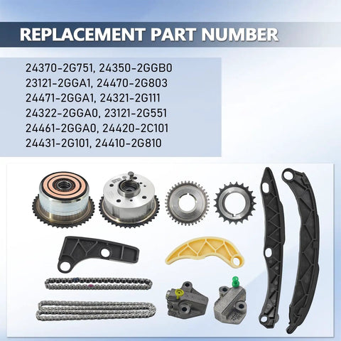 12-Piece Timing Chain Kit With VVT Sprocket For Hyundai Sonata 2016-2019 Tucson 2018-2021 And Kia Sportage 2017-2022