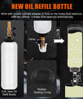 Pro Grade Pneumatic Brake Bleeder Kit For Cars Trucks And Motorcycles with 0.8L oil refill bottle and valve system