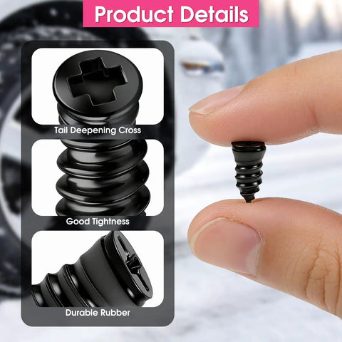 Close-up of a screw in rubber nail from 40 Piece Tire Repair Kit With Two Sizes Of Screw In Rubber Nails And 0.27 Inch Screwdriver