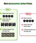 Comparison of accessories in Slick Carbon Fiber Look License Plate Frame Set Black Carbon Pattern Plastic Front And Rear Car Tag Holder Covers With Mount Hardware Screws Caps And Handlebar Stickers 2 Pack