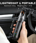 Super Handy 4 In 1 Cordless Car Vacuum With 18000Pa Suction shown in a hand, highlighting lightweight design and compact size.