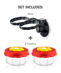 Set Of 2 Mini Glass Hummingbird Feeders With Window Mount Base For Handheld Or Tabletop Use Outdoors Holds 1 Oz Red And Yellow Flower Attractors